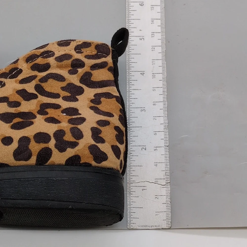 Dr. Scholl's Boots‎ Womens Rate Zip Brown Leopard 6 Ankle Bootie Shoes Side Zip